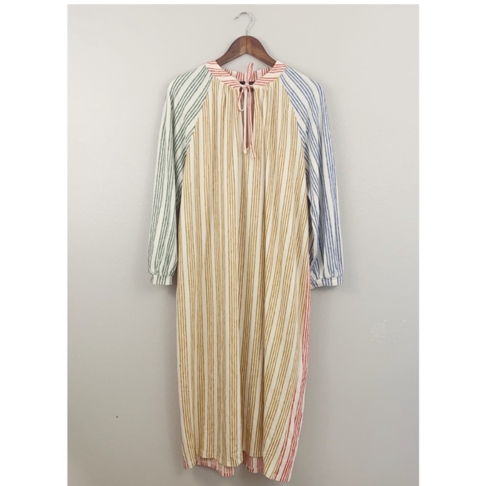 Zara Multicolored Striped Rustic Blogger Dress - Picture 4 of 5